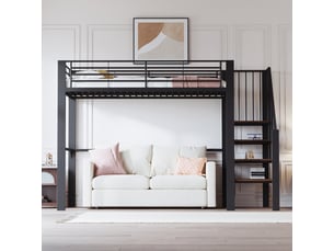 Lit mezzanine 90x200 cm <strong></strong> <strong></strong> coloris noir