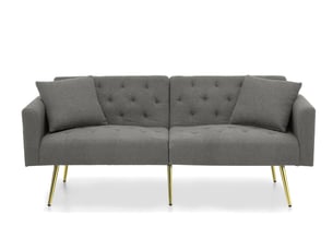Canapé droit fixe <strong>STILVORA</strong> <strong></strong> 2 places Tissu bouclette gris