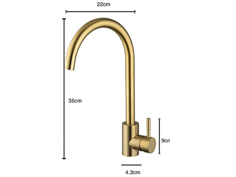  Robinet cuisine doré, lavabo inox, moderne laiton salle bains ou cuisine, robinet lavabo (tuyau non inclus) SZPB313766JJZJ - Conforama C