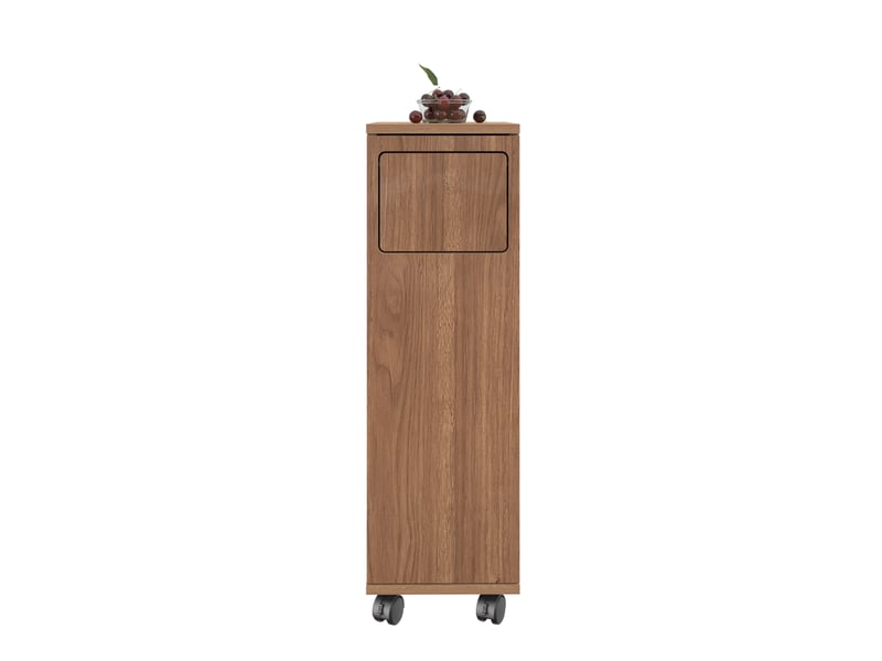  Meuble cache-poubelle mobile 1 porte 24,2x35,1x80,2 cm en mdf coloris naturel  - Conforama A