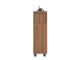 Meuble cache-poubelle mobile 1 porte 24,2x35,1x80,2 cm en mdf coloris naturel