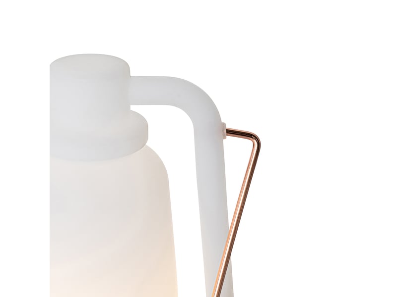  Lampe de table rechargeable 22 cm ip44 blanche - storm mini  - Conforama C