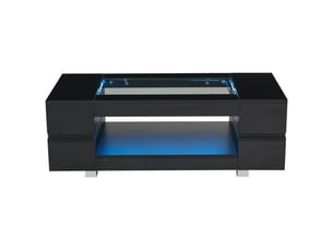 Table basse rectangulaire coloris noir <strong>MERAX</strong> <strong>table basse noir</strong> - 50 cmx100 cm