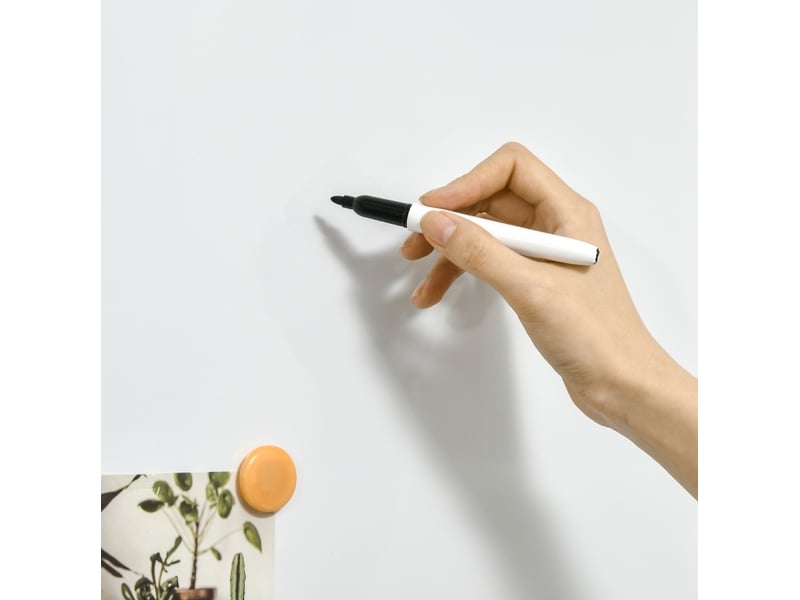  Tableau blanc magnétique 60 x 45 cm blanc, aluminium, chevalet et fixation murale pour vos notes  - Conforama E