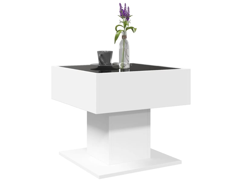 Table basse - table de salon - table à thé avec led blanc 50x50x45 cm bois d'ingénierie  - Conforama E