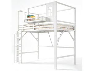 Lit mezzanine 90x200 cm <strong>COVREO </strong>  <strong></strong> coloris blanc