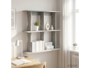 Étagère flottante, étagère suspendue montage mural gris béton 100 x 20 x 75 cm cf42533