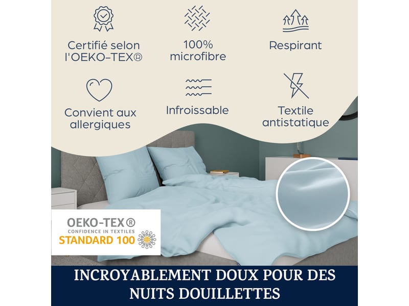 Parure de lit - sleepwise traumwolle - en coton biber - 200x200 cm - bleu  - Conforama A