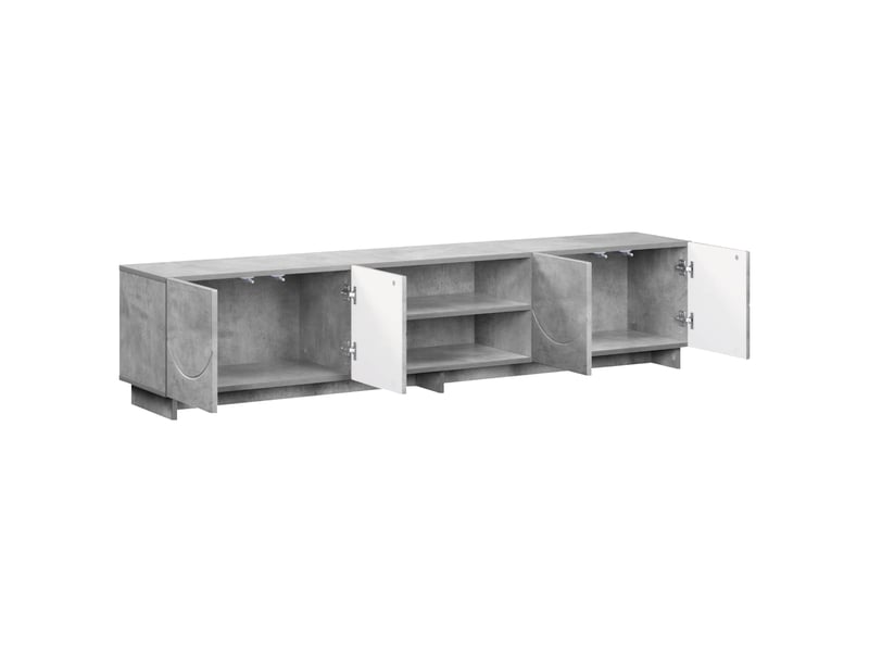  Meuble tv, banc tv 180x34,5x40 cm gris béton bois d'ingénierie shl79977  - Conforama C