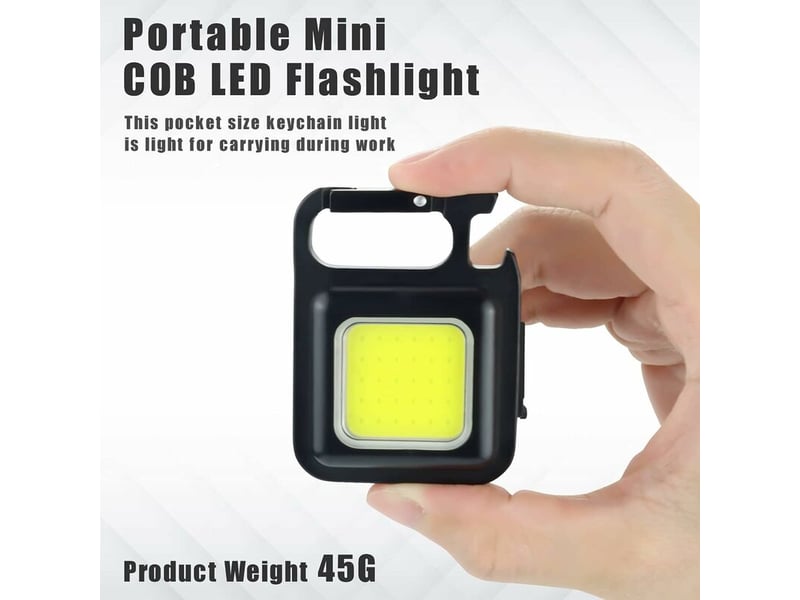  2pcs mini led travail lampes d'inspection rechargeable 500 lumens magnétique lampe de travail portable petites porte-clés lampes de poche  - Conforama D