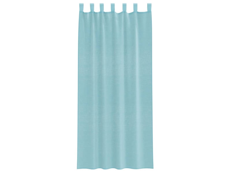  Lot de 2 rideaux en voile, voilages avec passe-tringles turquoise cf44497  - Conforama D