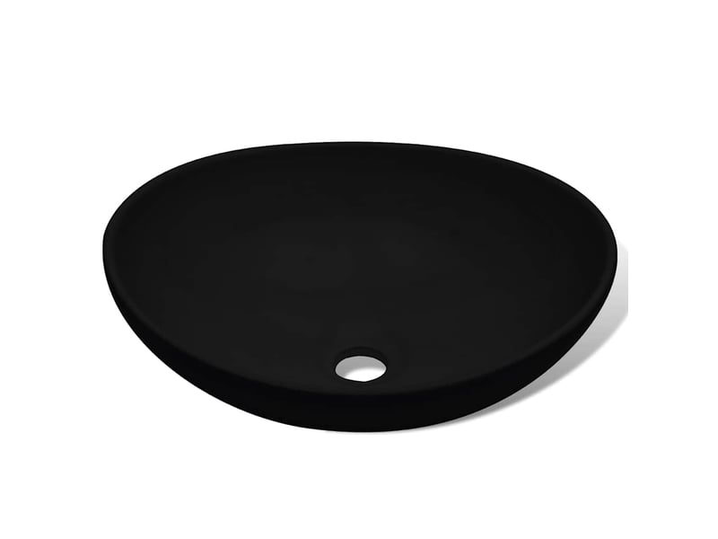  Lavabo de bain, vasque à poser céramique 40 x 33 cm noir cf65639  - Conforama C