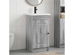 Meuble salle de bain avec évier, meuble de rangement sonoma gris shl2755