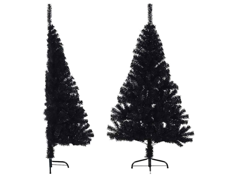  Demi sapin de noël - arbre de noël artificiel avec support noir 150 cm pvc  - Conforama A