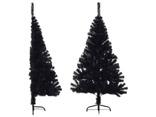 Demi sapin de noël - arbre de noël artificiel avec support noir 150 cm pvc