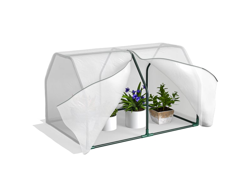  Mini serre de jardin et de balcon en plastique pe et acier avec fermeture éclair, 99 x 71 x 60 cm  - Conforama A