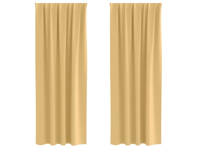  Lot de 2 rideaux occultants, rideaux black-out avec anneaux beige 225 x 140 cm cf44565  - Conforama A