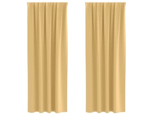 Lot de 2 rideaux occultants, rideaux black-out avec anneaux beige 225 x 140 cm cf44565
