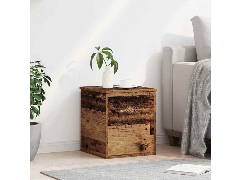  Boîte de rangement, coffre de rangement bois ancien 40x42x46 cm  - Conforama D