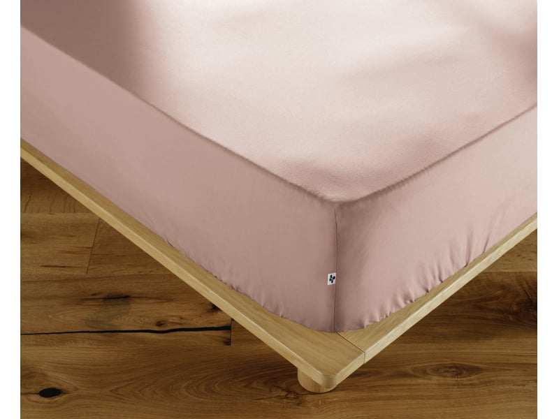  Drap-housse 140 x 190 cm percale de coton 120 fils unie perrine blush 15190 - Conforama A