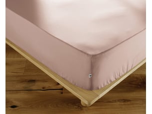 Drap-housse 140 x 190 cm percale de coton 120 fils unie perrine blush