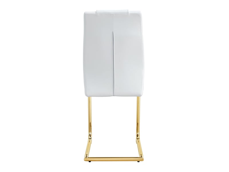  Lot de chaises 4 chaises par carton en cuir pu blanc dossier aspect résille pieds en métal doré et patins antidérapants  - Conforama B