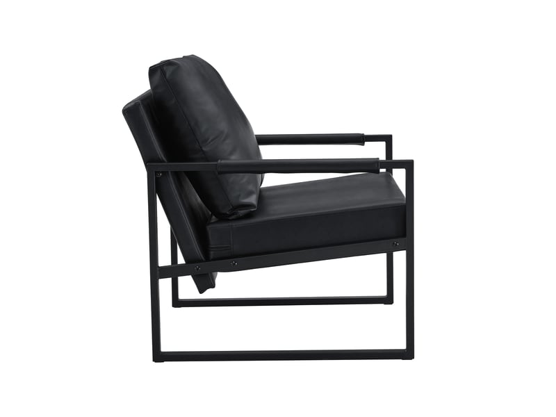  Fauteuil de lecture,68,6x75,5x75,2 cm,avec accoudoirs,similicuir,noir  - Conforama D