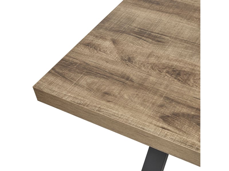  Table 170cm aspect chêne naturel piètement x métal poudré noir - urbal URBAL - Conforama D