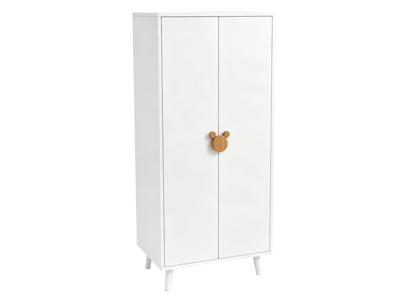 Armoire,140x55x170 cm,2 portes, tiroirs et penderie,mdf,blanche - Conforama E