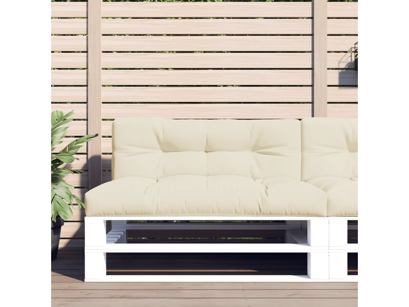  Lot de 2 coussins de palette, coussins de canapé crème tissu cf59527  - Conforama B