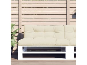 Lot de 2 coussins de palette, coussins de canapé crème tissu cf59527