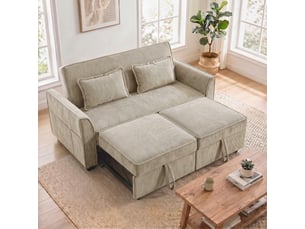 Canapé convertible 2 places 4 en 1, canapé-lit d'angle en chenille 167cm, dossier réglable, assise large, marron