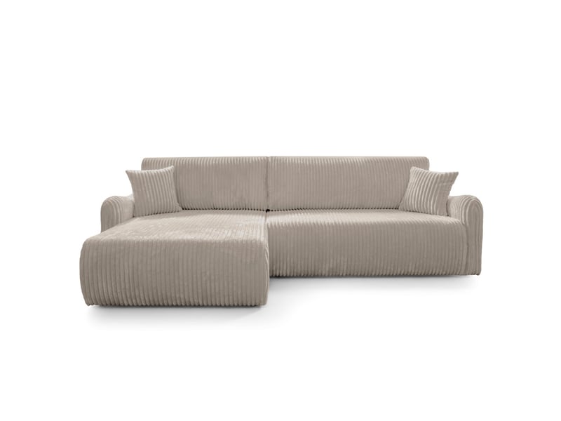  Apoline - canapé d'angle réversible convertible 4 places avec coffre en velours côtelé épais  - Conforama E