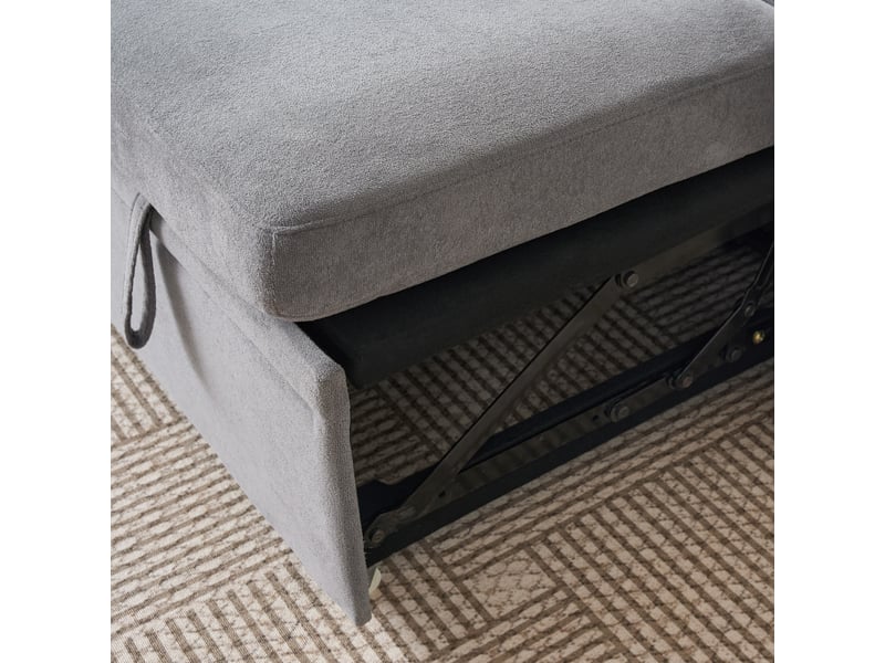 Canapé d'angle convertible en u 4 places gris en tissu 266 x 130 cm, rangements doubles et couchage d'appoint  - Conforama D
