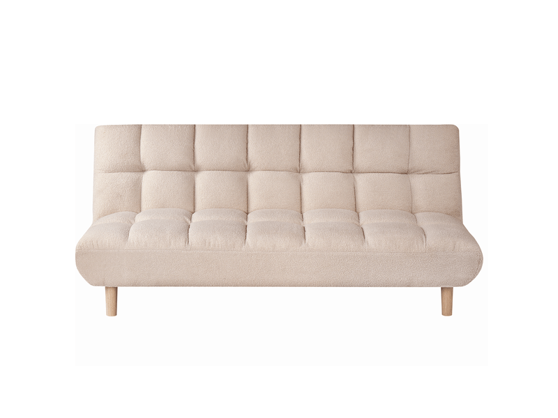 Canapé-lit 2 places risor bouclé beige  - Conforama D