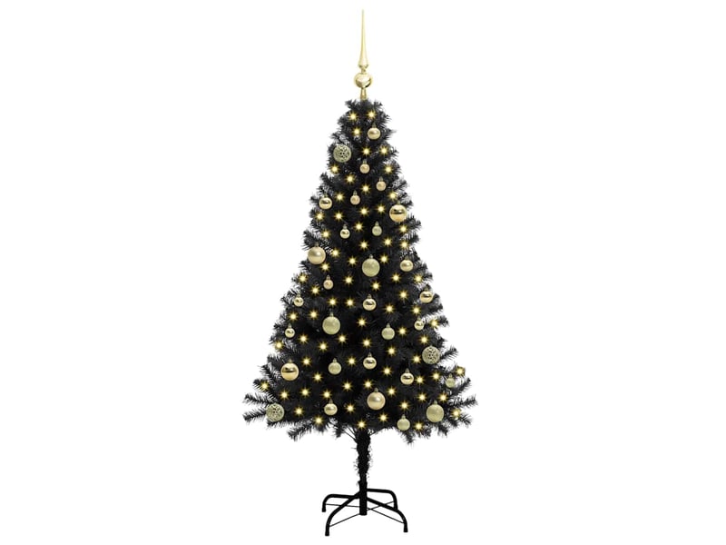  Sapin de noël, arbre de noël noir 150 cm pvc shl9072  - Conforama C