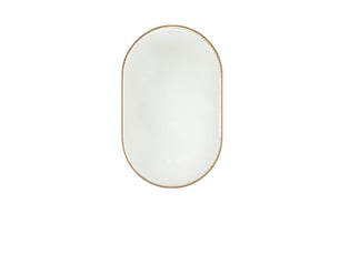 Miroir de salle de bains ovale led 50 x 80 cm doré, cadre en alliage d'aluminium brossé, éclairage réglable