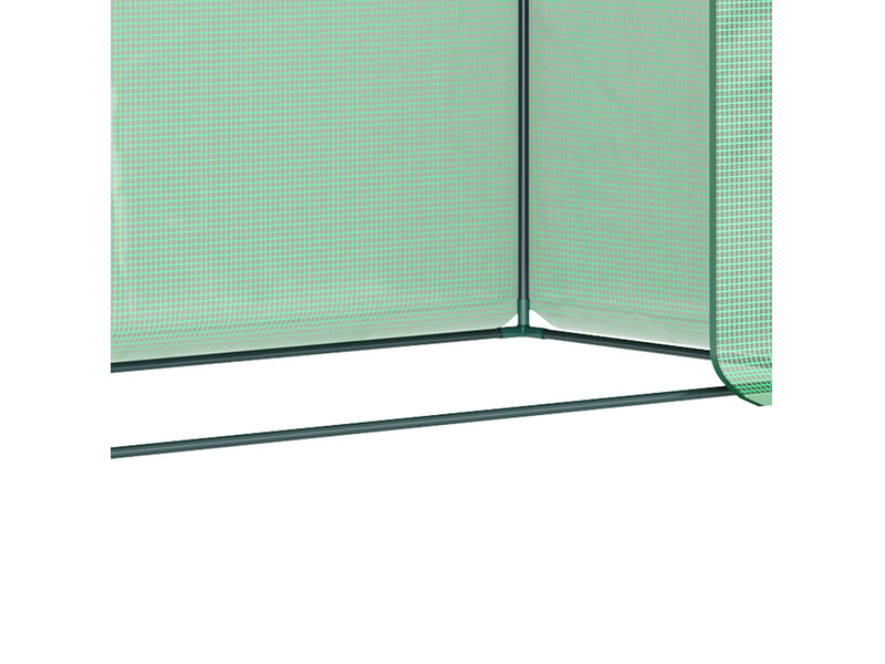  Serre de jardin 200 x 76 x 168 cm – verte – porte enroulable et 2 fenêtres latérales, film pe maillé  - Conforama E