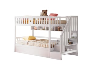 Lit avec rangement 90x200 cm WISHDOR coloris blanc