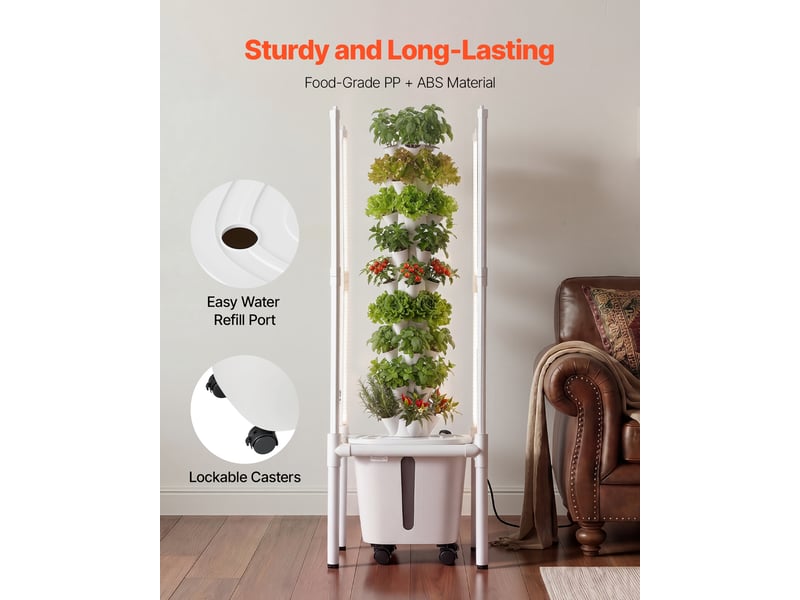  Vevor tour hydroponique système culture 45 trous lampe de croissance roulettes  - Conforama E