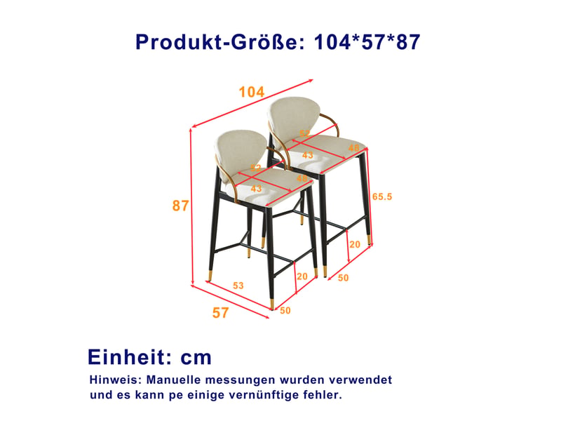 Tabourets de bar 57x52x87 cm lot de 2, réglables, dossier confort, repose-pied, en métal et chenille, noir et beige  - Conforama C