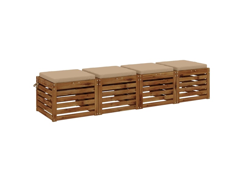  Lot de 4 coussins de siège, coussins d'assise soest 100 % polyester sable cf60533  - Conforama C