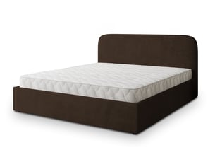 Lit coffre 200x200 cm <strong>MASSENO</strong> <strong></strong> coloris marron