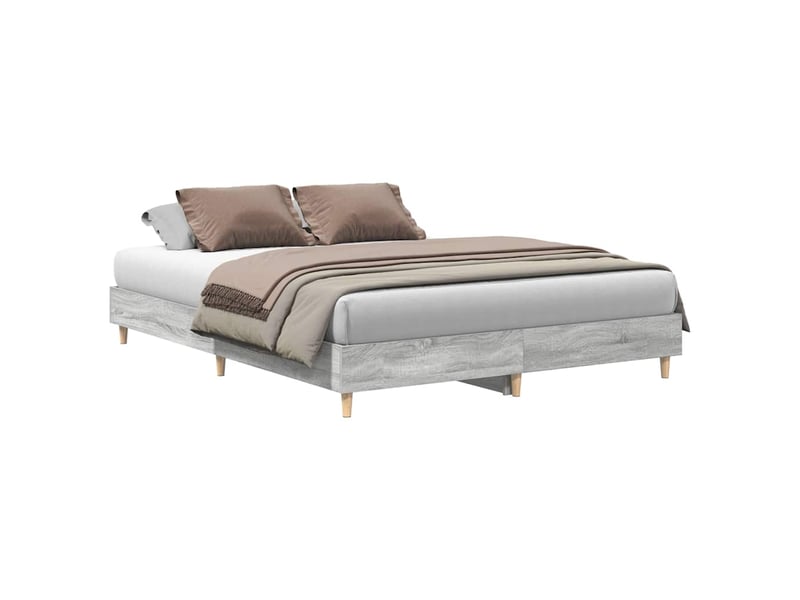  Lit double- lit adulte -  cadre de lit sans matelas sonoma gris 150x200 cm  - Conforama A