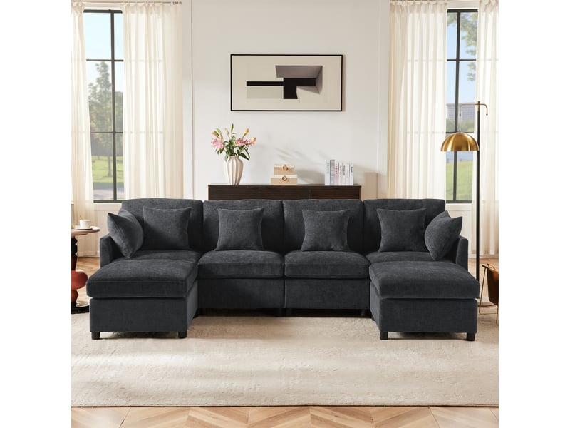  Canapé convertible, canapé-lit, en tissu chenille, design moderne, pour salon et séjour, adapté à l'espace de vie  - Conforama R