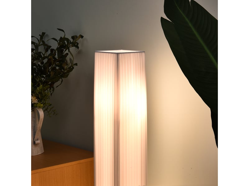  Lampadaire lampe sur pied de salon style moderne lampadaire sur pied avec interrupteur blanc acier  - Conforama W