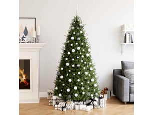 Ensemble de boules de noël 111 pièces blanc et gris polystyrène