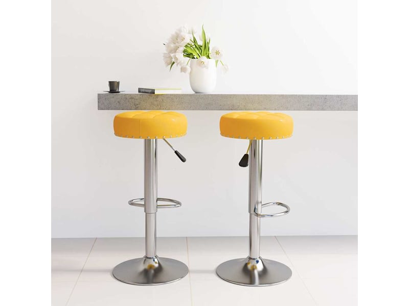  Lot de 2 tabouret de bar, chaise de bar jaune moutarde tissu shl48638  - Conforama B