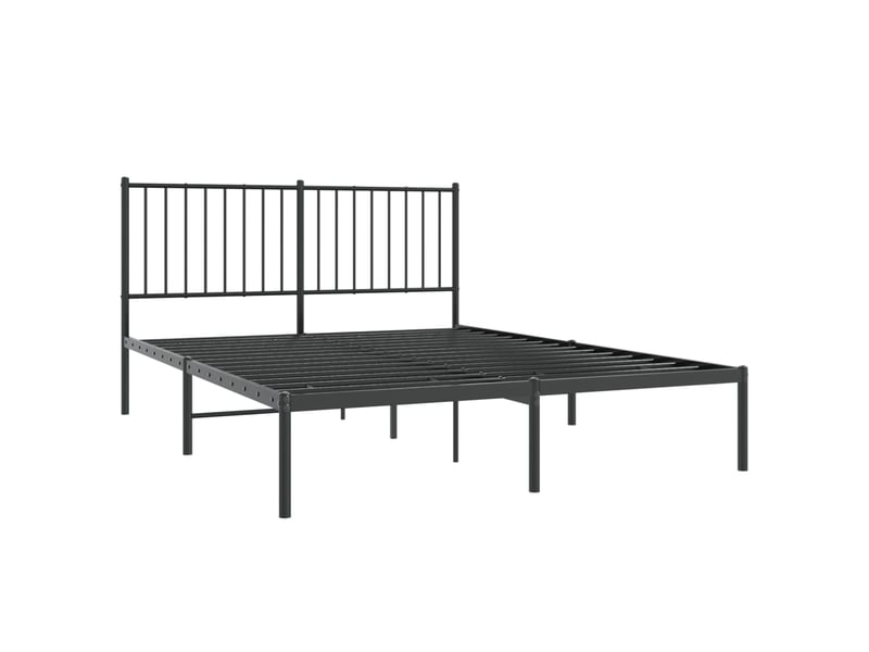  Lit double- lit adulte -  cadre de lit métal sans matelas avec tête de lit noir 140x190cm  - Conforama B
