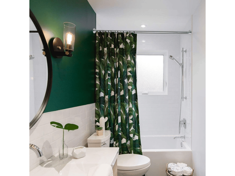  Tringle à rideau de douche télescopique rétractable en acier inoxydable, 55-85 cm du mur, argent  - Conforama B